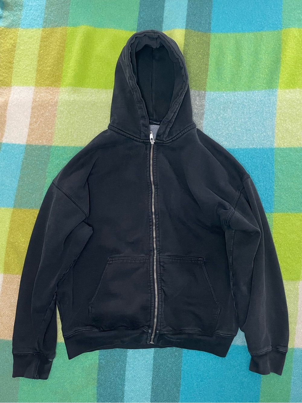 Brandy Melville Faded Black Full Zip Hoodie